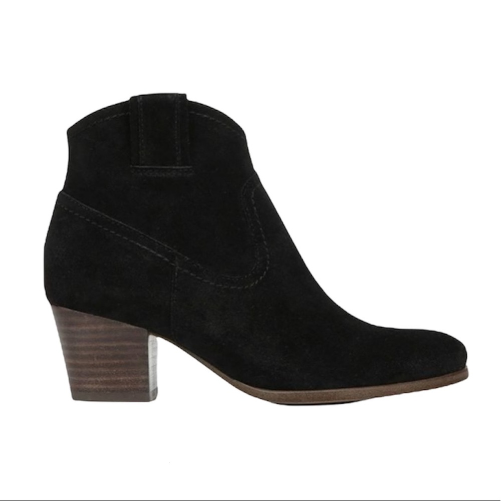 New Zodiac Kela Black Suede Heeled Ankle Boots Booties Size 10